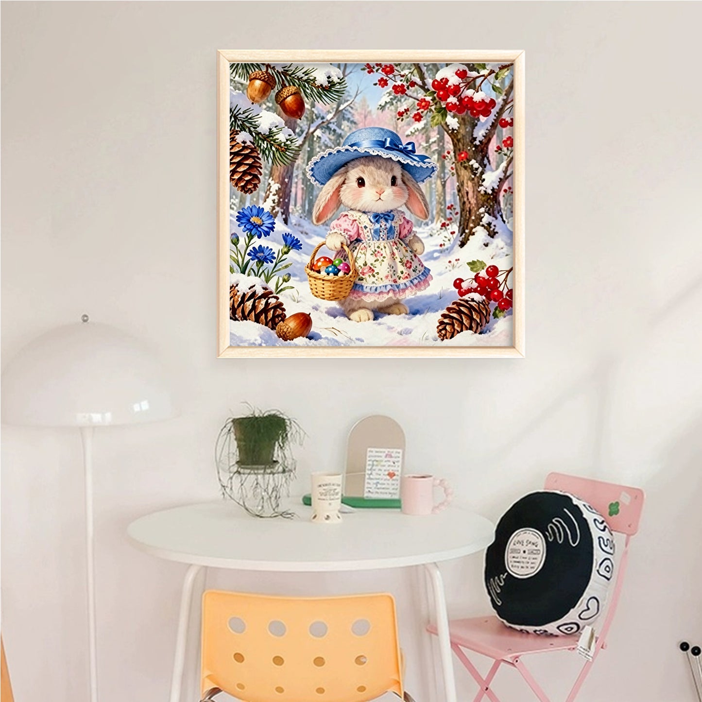 Winter Forest Rabbit - Full 14CT Counted Cross Stitch 40x40CM - Yishu