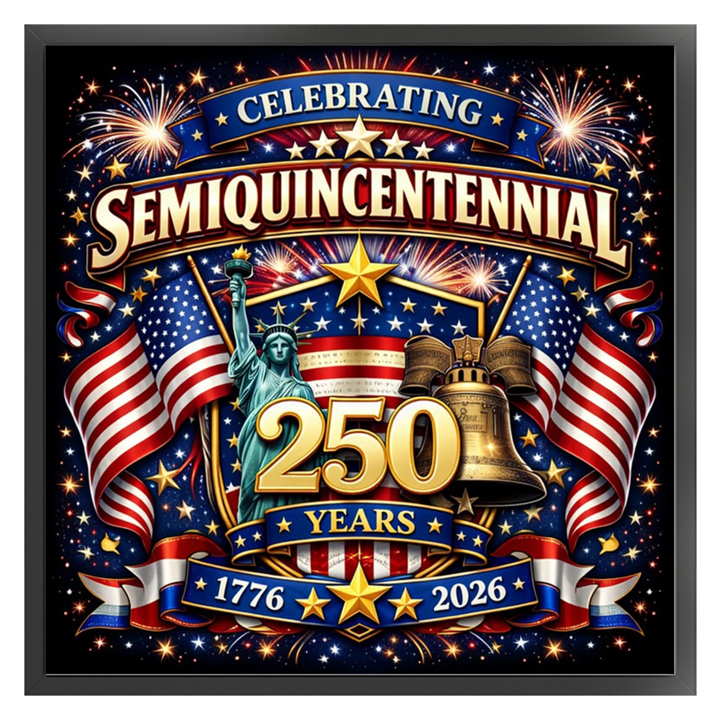 Independence Day - Full 14CT Counted Cross Stitch 40x40CM - Yishu