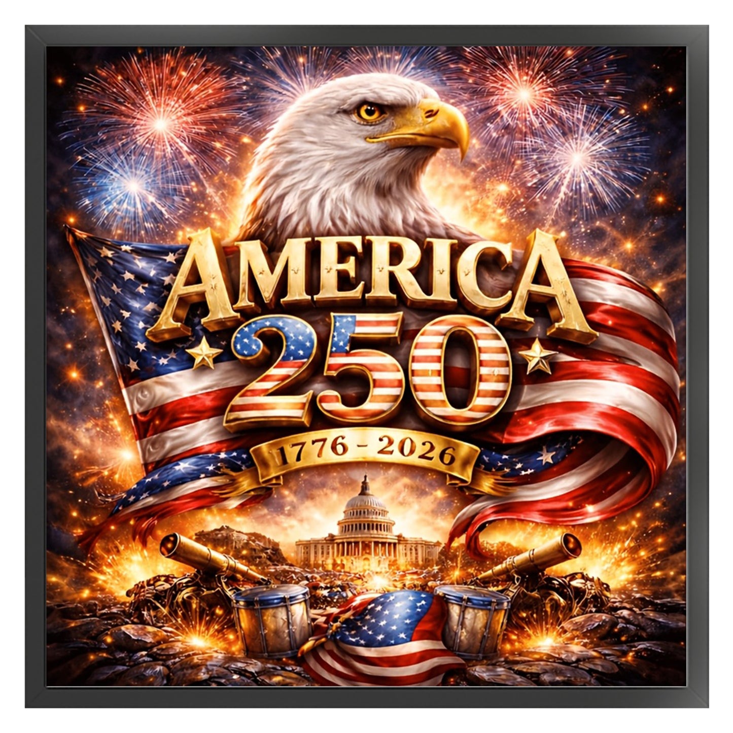Independence Day - Full 14CT Counted Cross Stitch 40x40CM - Yishu