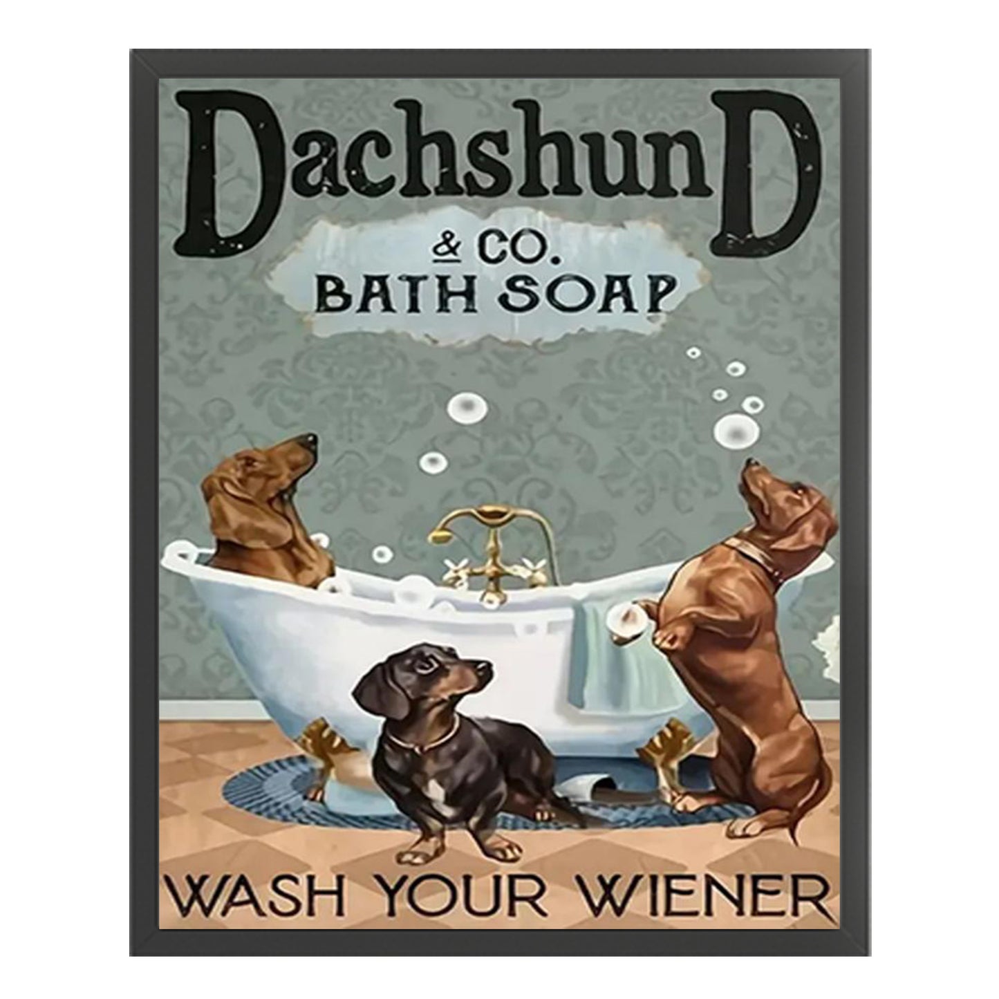 Puppy In Bathroom - Full 11CT Stamped Cross Stitch 40x50CM - Huacan