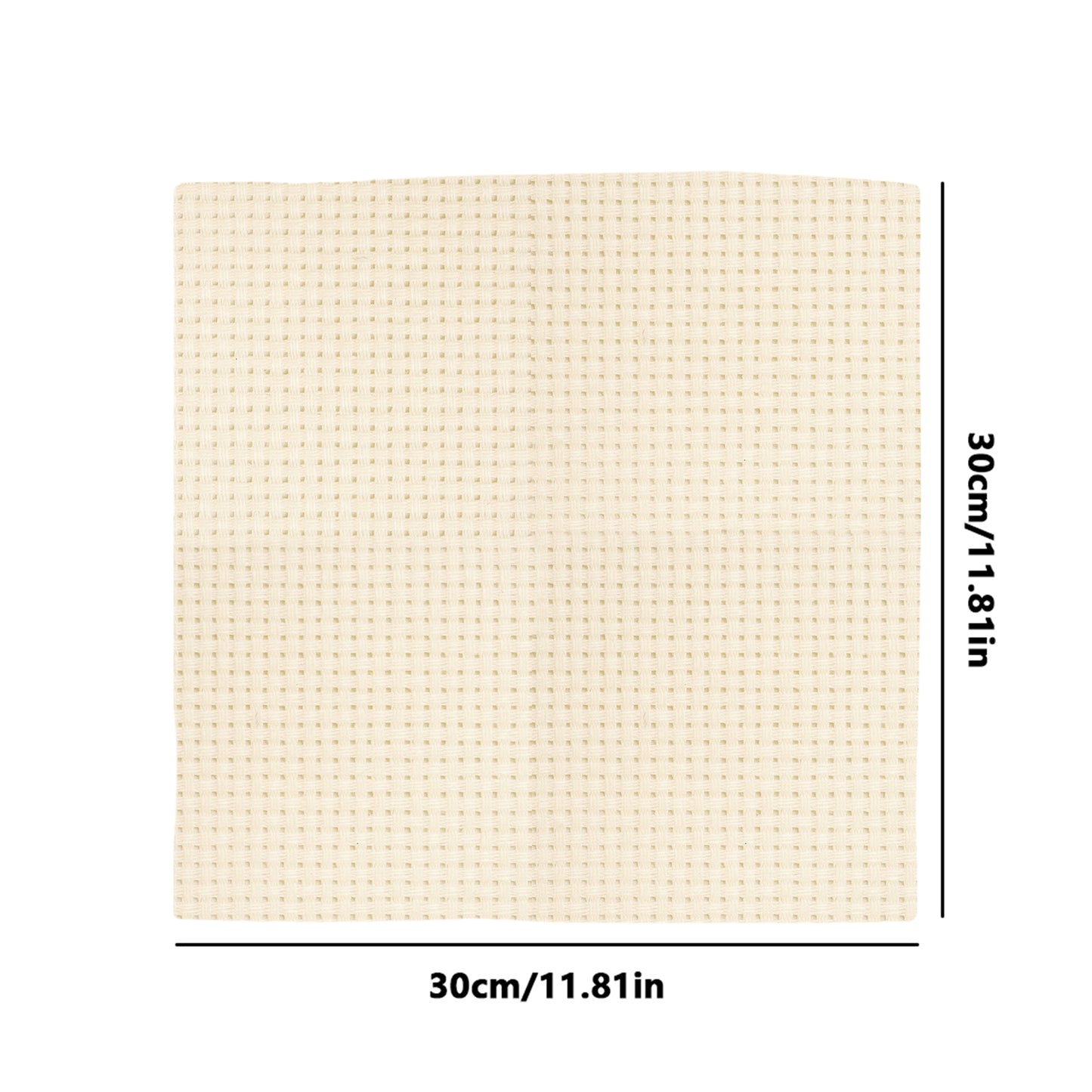 2PCS 11CT Cross Stitch Fabric 11.81x11.81 Inch Needlework Embroidery Fabric Embroidery Fabric Cloth for Garment Craft Needle-Embroidery DIY Decoration (Cream)