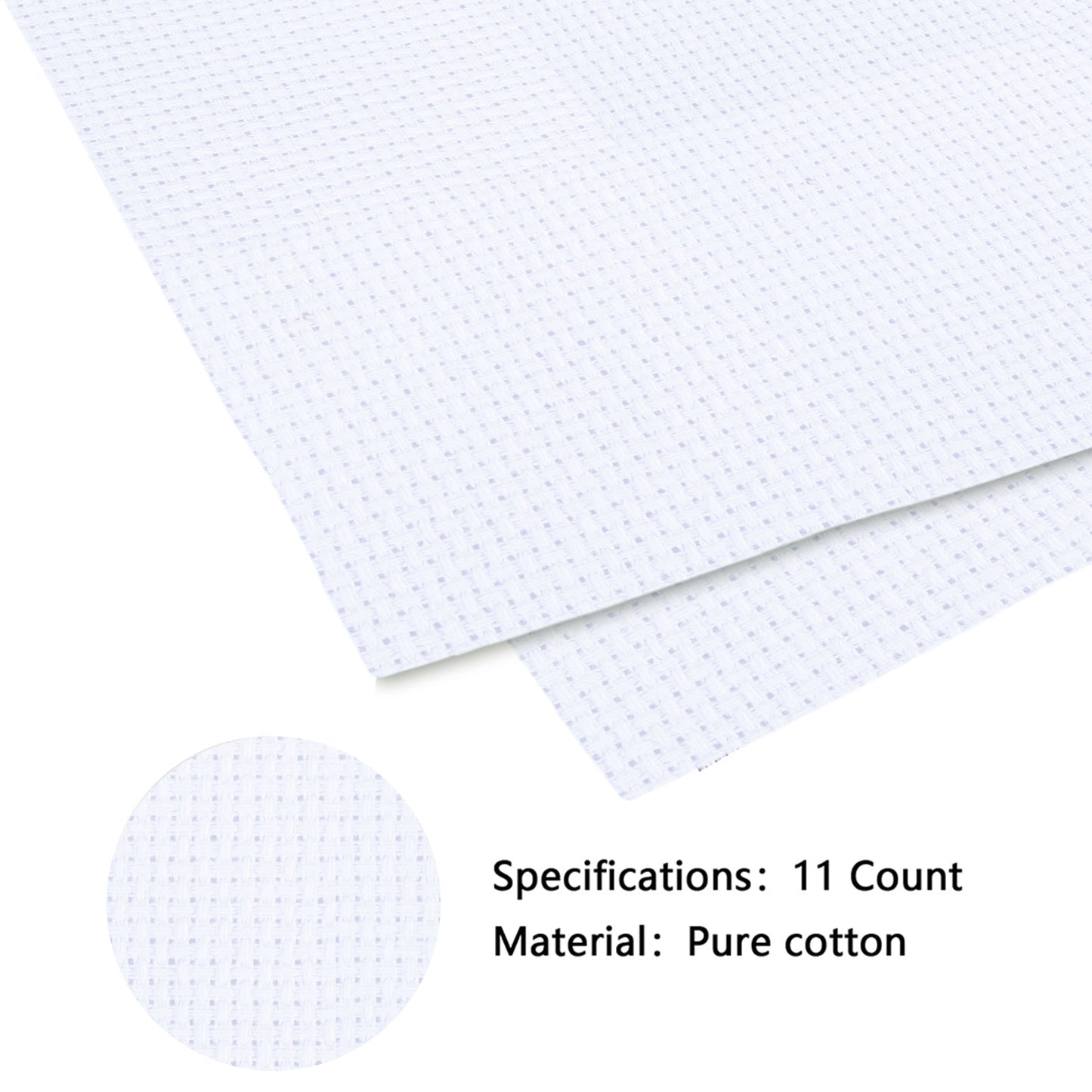 2PCS 14CT Cross Stitch Fabric 11.81x11.81 Inch Needlework Embroidery Fabric Embroidery Fabric Cloth for Garment Craft Needle-Embroidery DIY Decoration (Bleached White)