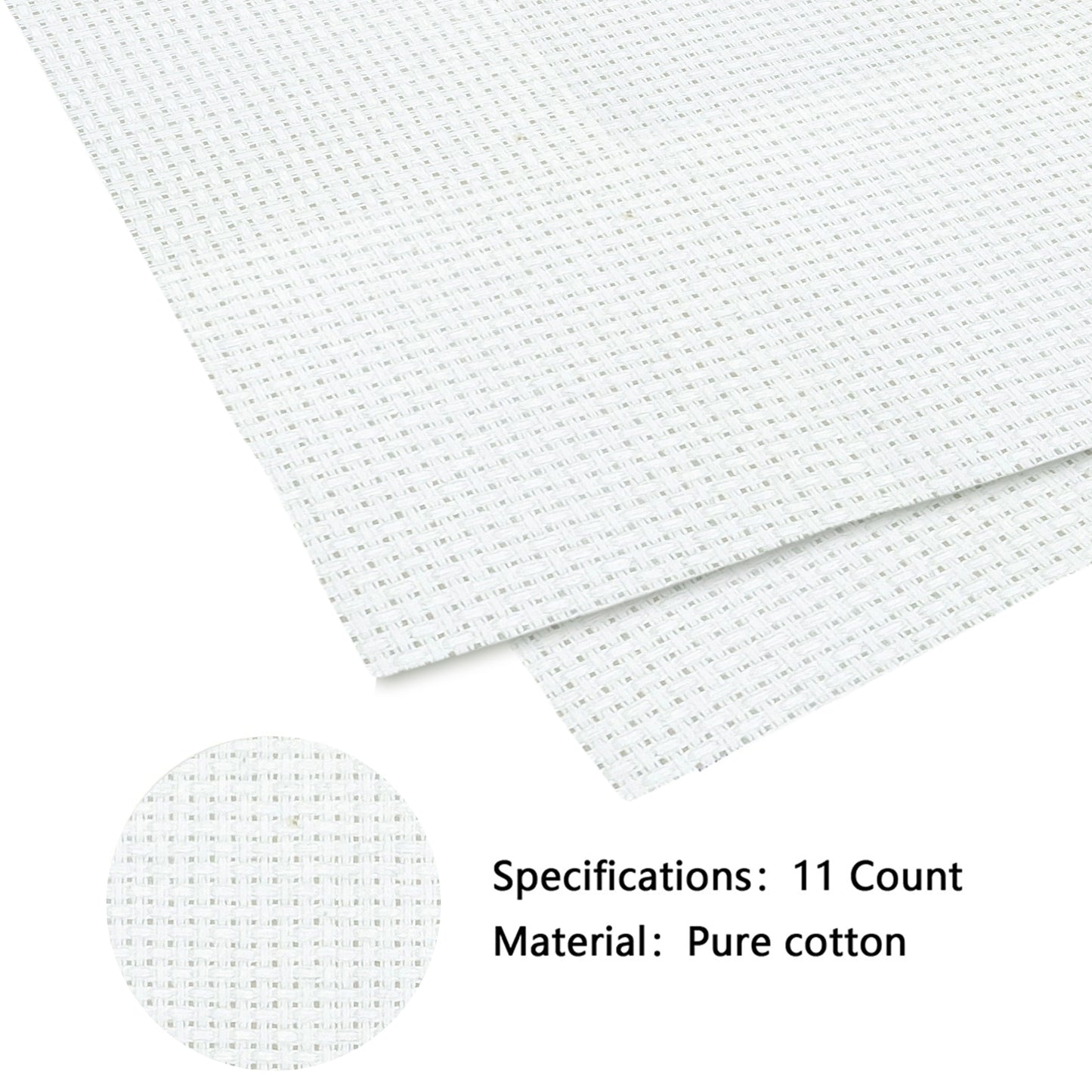 2PCS 14CT Cross Stitch Fabric 11.81x11.81 Inch Needlework Embroidery Fabric Embroidery Fabric Cloth for Garment Craft Needle-Embroidery DIY Decoration (Natural White)