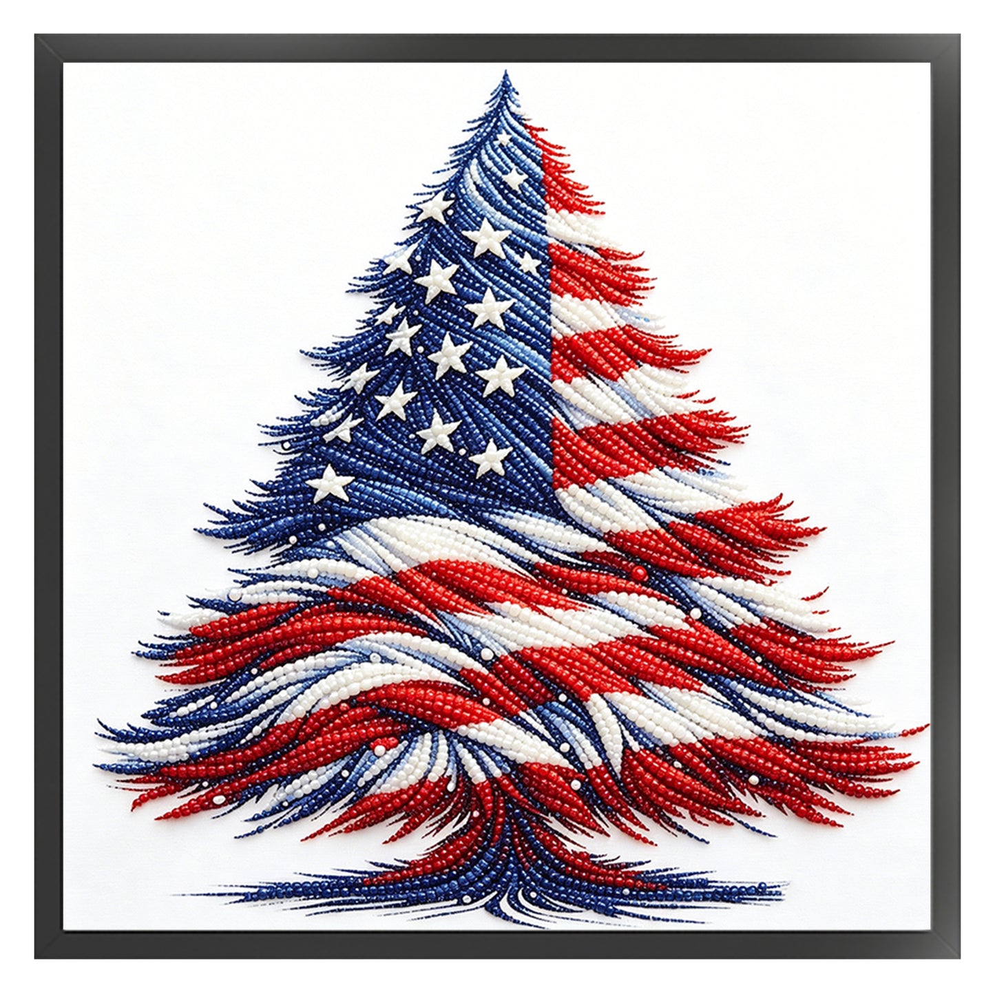 Independence Day - Partial 11CT Stamped Cross Stitch - Bead Embroidery 36x36CM/14.17x14.17in