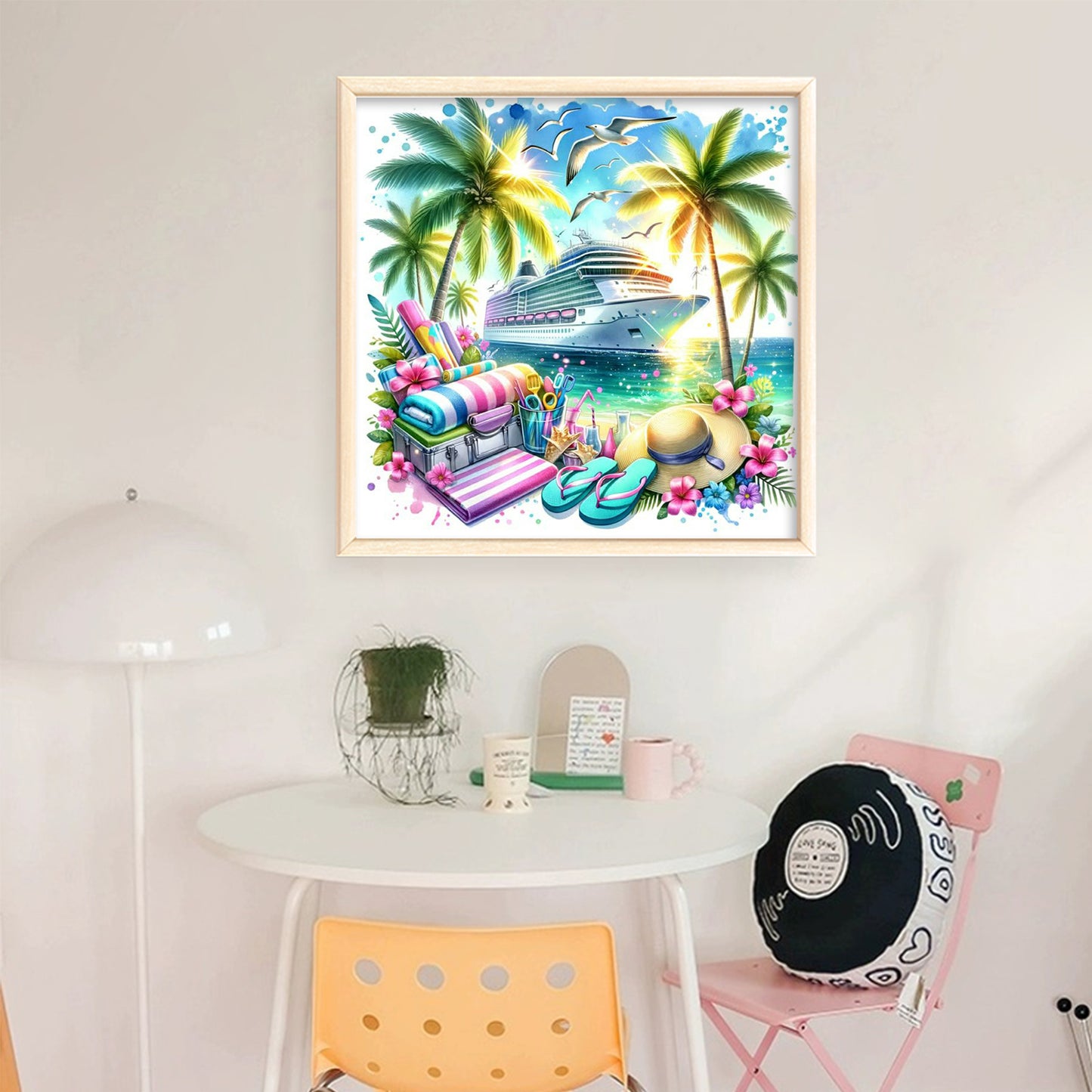 Ocean Cruise Ship - Full 11CT Stamped Cross Stitch 40x40CM - Huacan