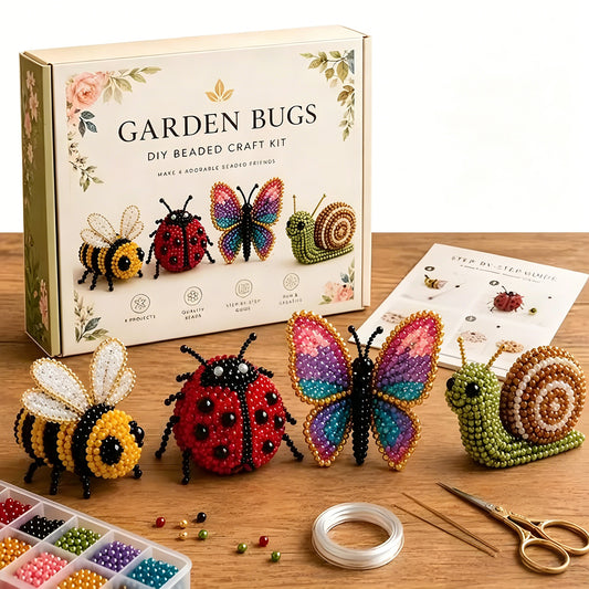 Garden Bugs DIY 3D Animals Bead Embroidery Kits Complete Accessories Cute Bead Craft Animal Set for Crafting Enthusiasts Girls Women Teens Adults
