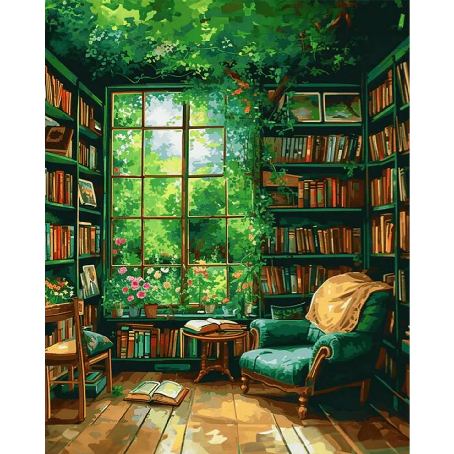 Sunlit Forest Study - Full 11CT Stamped Cross Stitch 40x50CM - Huacan