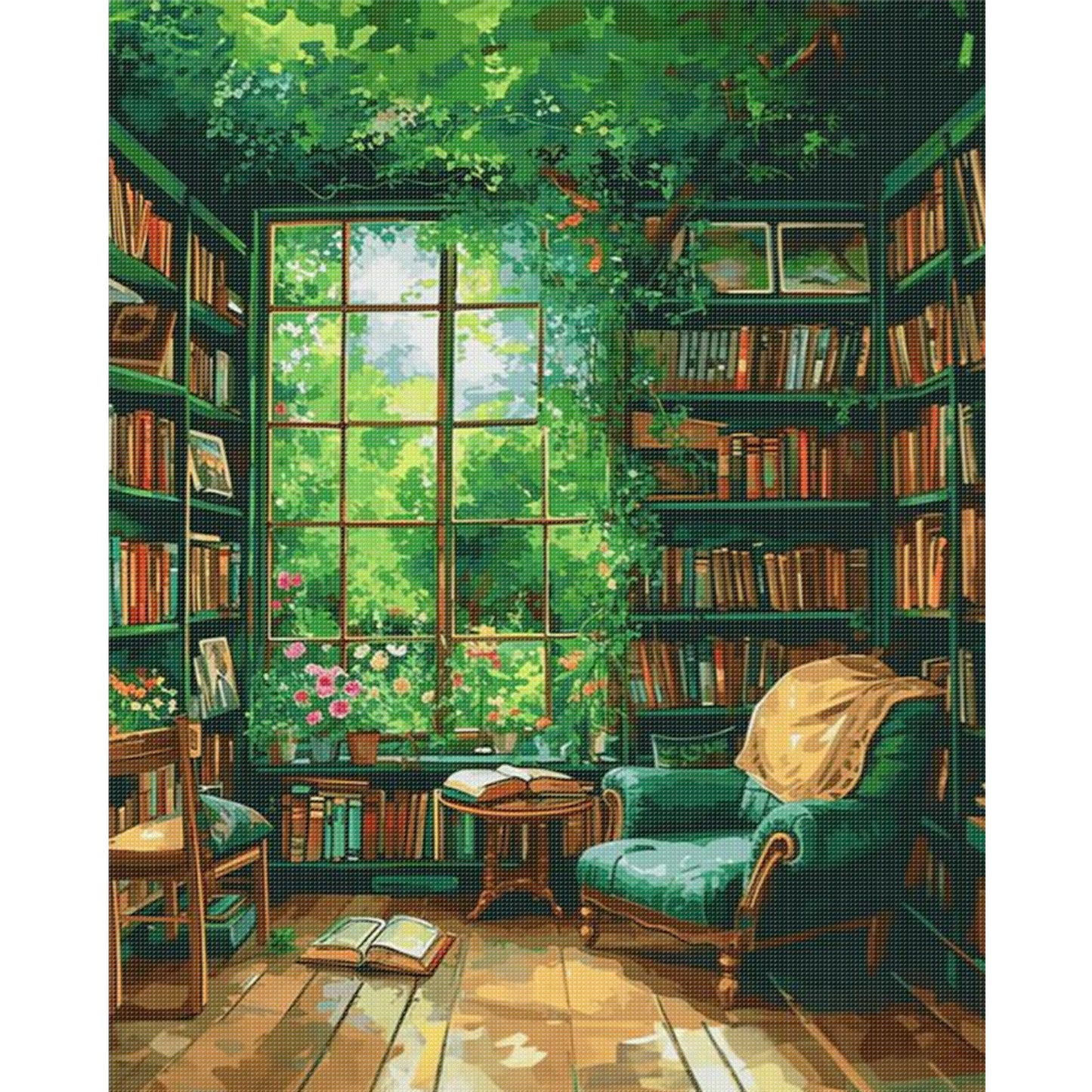 Sunlit Forest Study - Full 11CT Stamped Cross Stitch 40x50CM - Huacan
