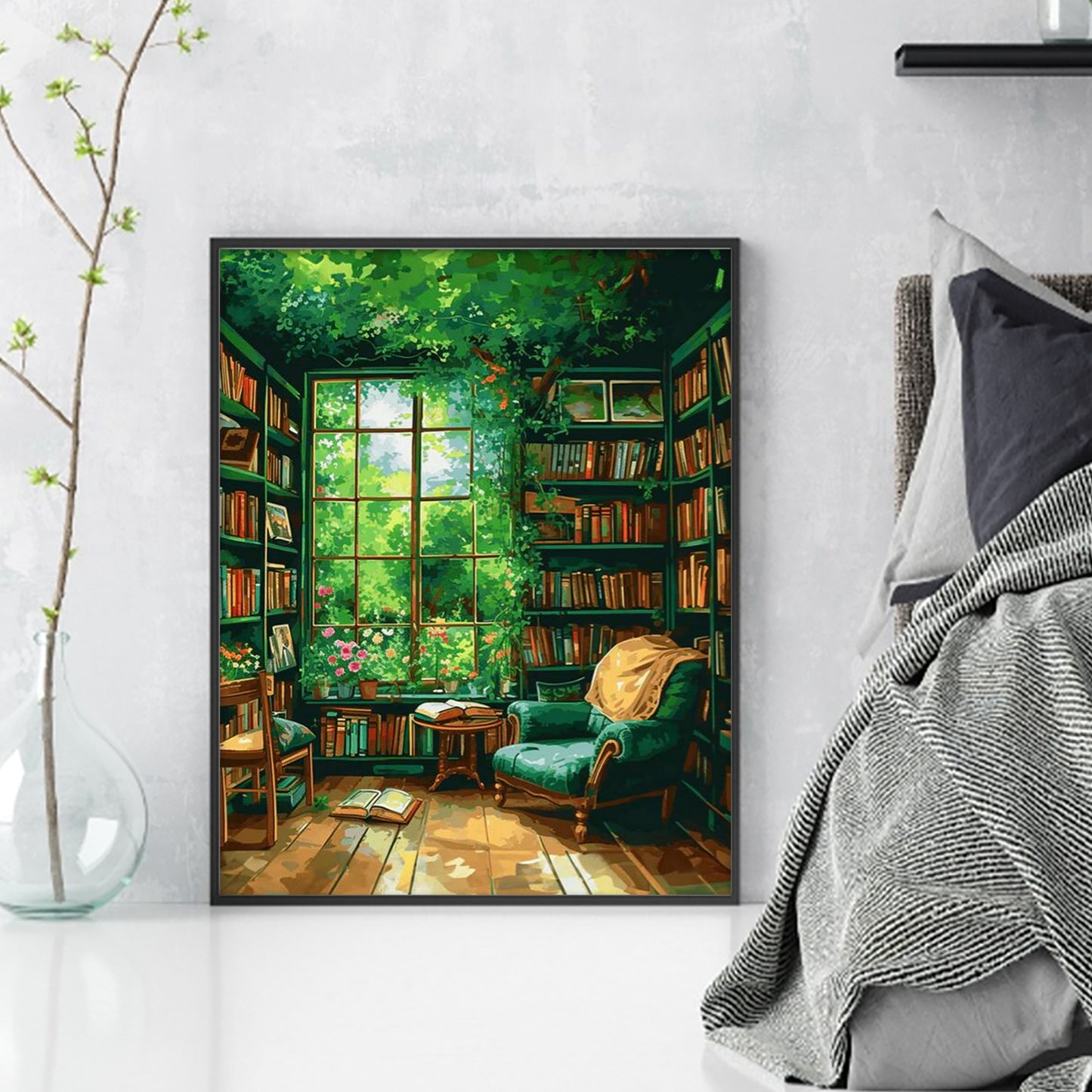 Sunlit Forest Study - Full 11CT Stamped Cross Stitch 40x50CM - Huacan