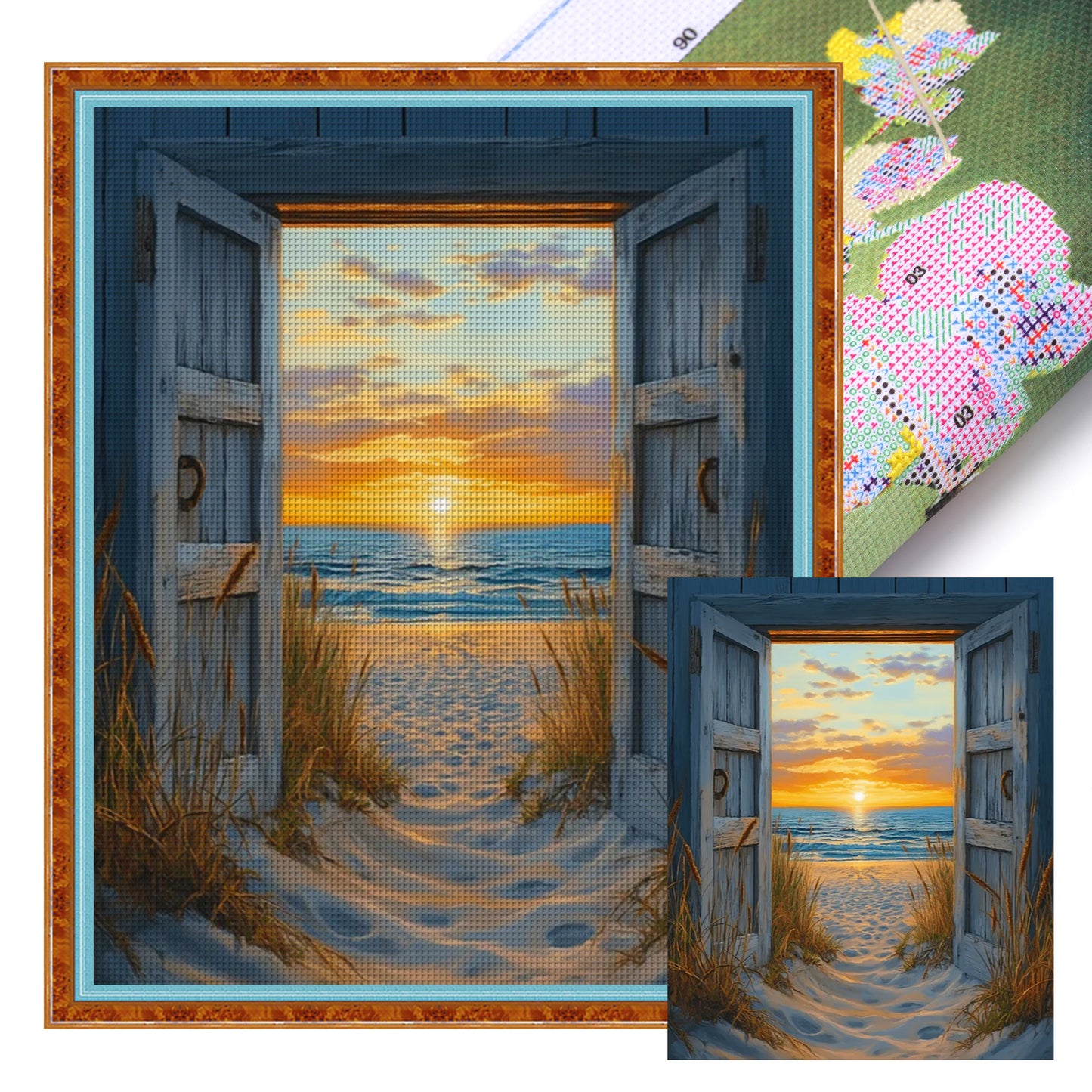 Sunlit Forest Study - Full 11CT Stamped Cross Stitch 40x50CM - Huacan