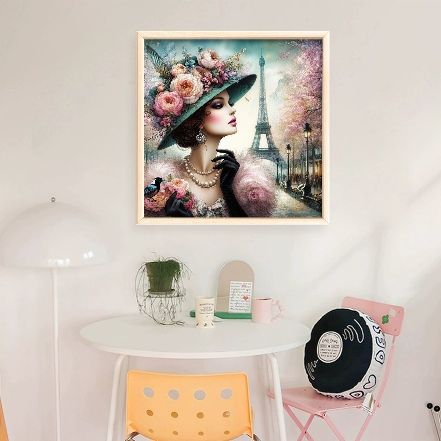 Elegant Lady - Vintage Paris Lady - Full 11CT Stamped Cross Stitch 45x45CM - Huacan