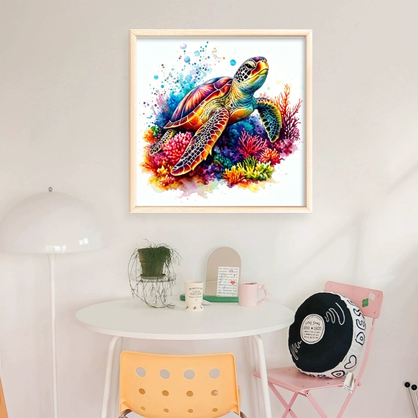 Rainbow Turtle - Full 11CT Stamped Cross Stitch 40x40CM - Yishu