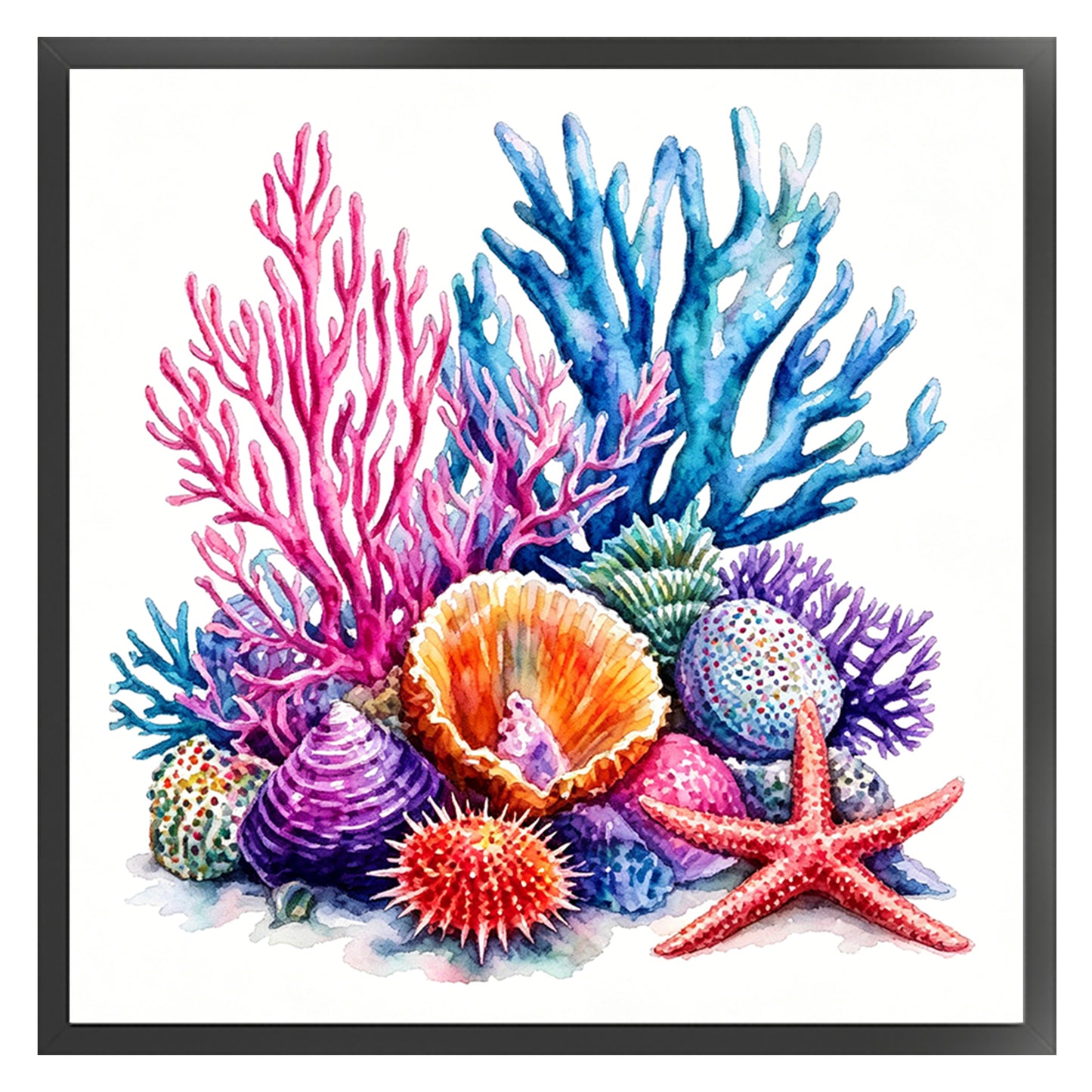 Ocean Treasures - Full 11CT Stamped Cross Stitch 40x40CM - Yishu