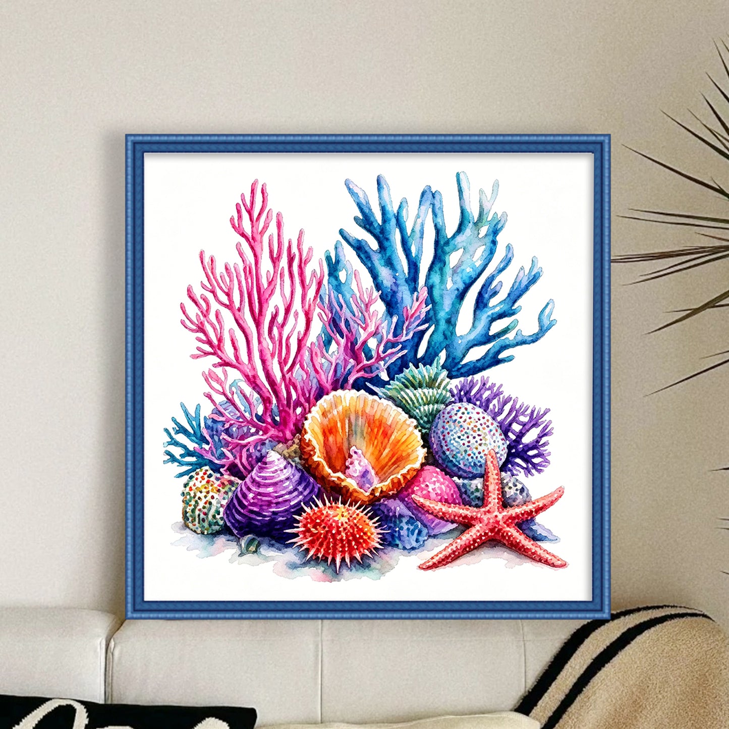 Ocean Treasures - Full 11CT Stamped Cross Stitch 40x40CM - Yishu