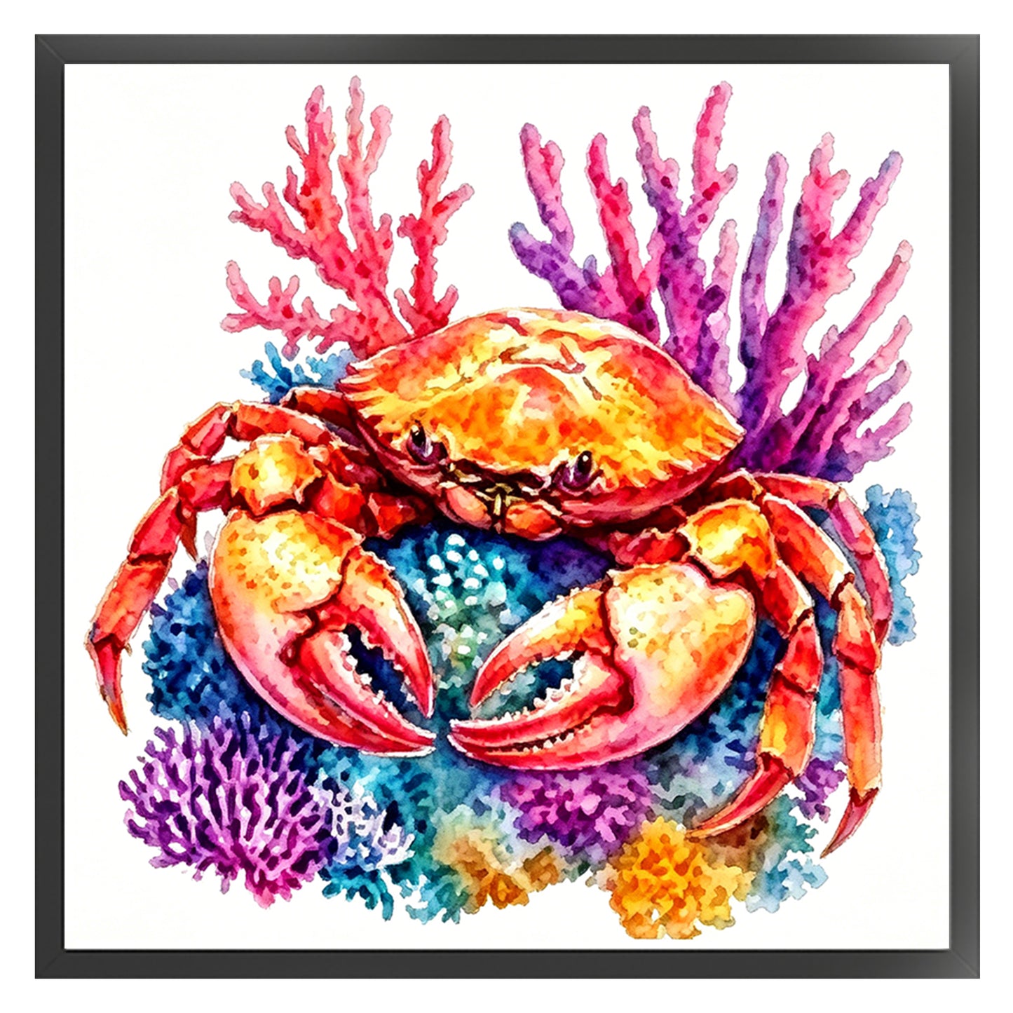 Crimson Crab - Full 11CT Stamped Cross Stitch 40x40CM - Yishu