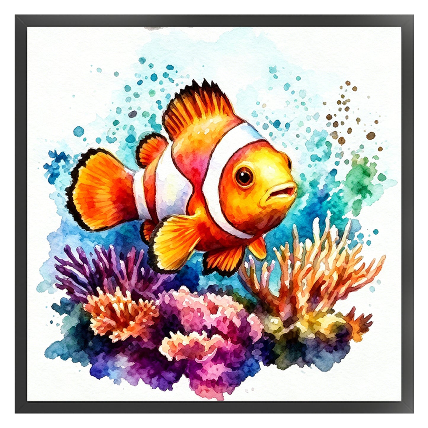 Coral Clownfish - Full 11CT Stamped Cross Stitch 40x40CM - Yishu