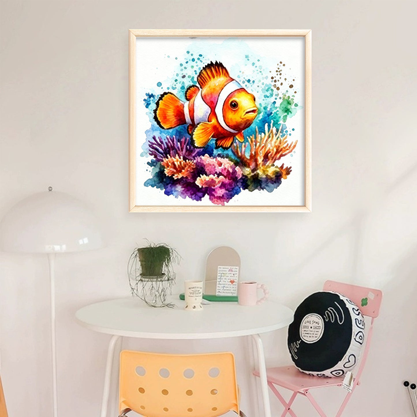 Coral Clownfish - Full 11CT Stamped Cross Stitch 40x40CM - Yishu