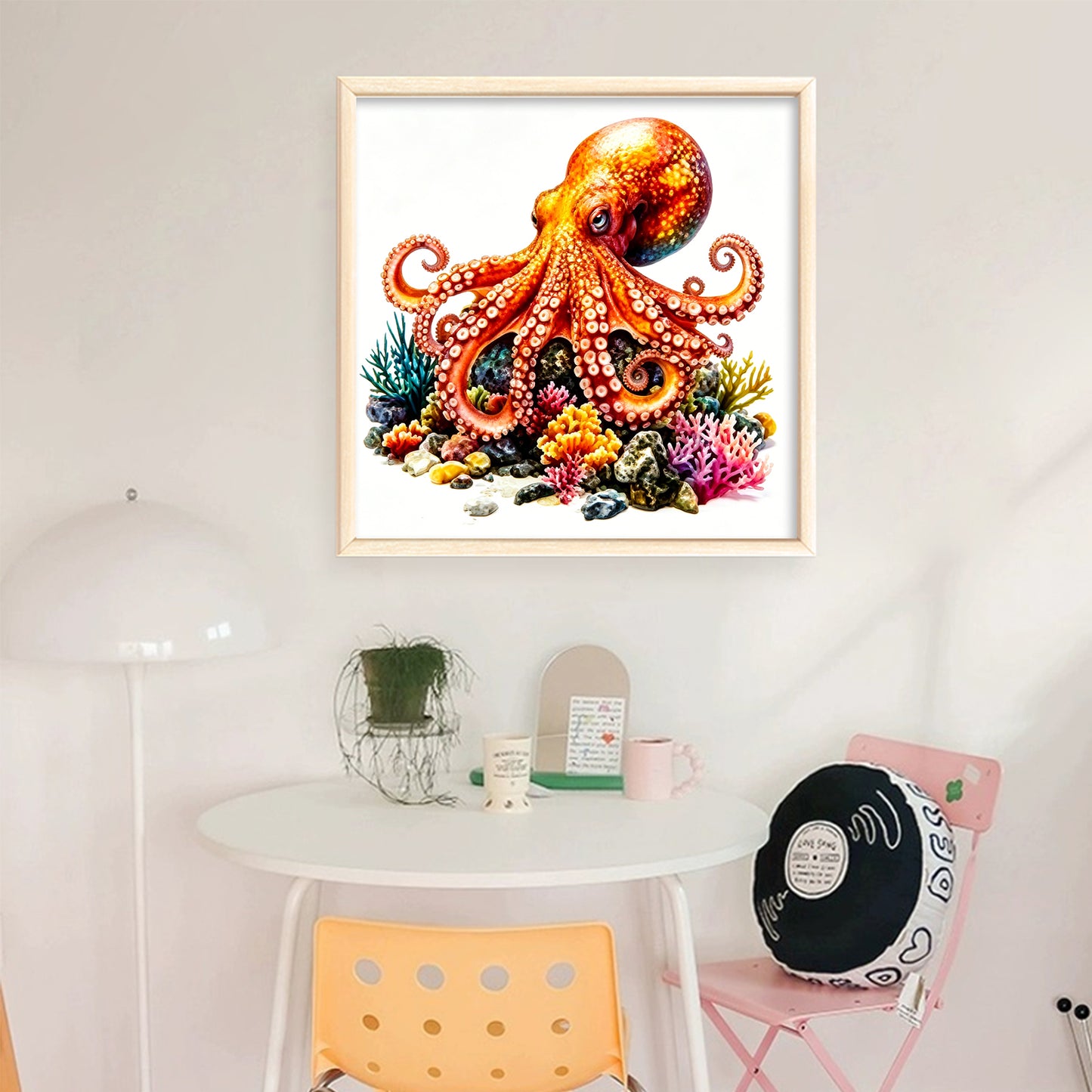 Bright Octopus - Full 11CT Stamped Cross Stitch 40x40CM - Yishu