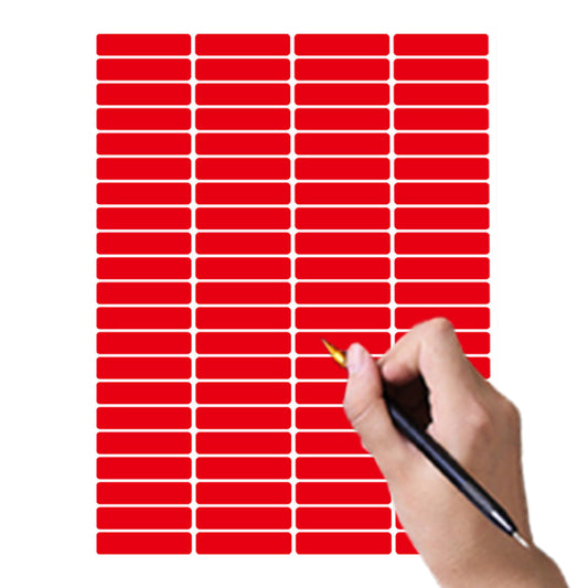 5 Stk. große farbige Markierungsetiketten 4,6x1,1 cm selbstklebende Namensschilder (Rot)