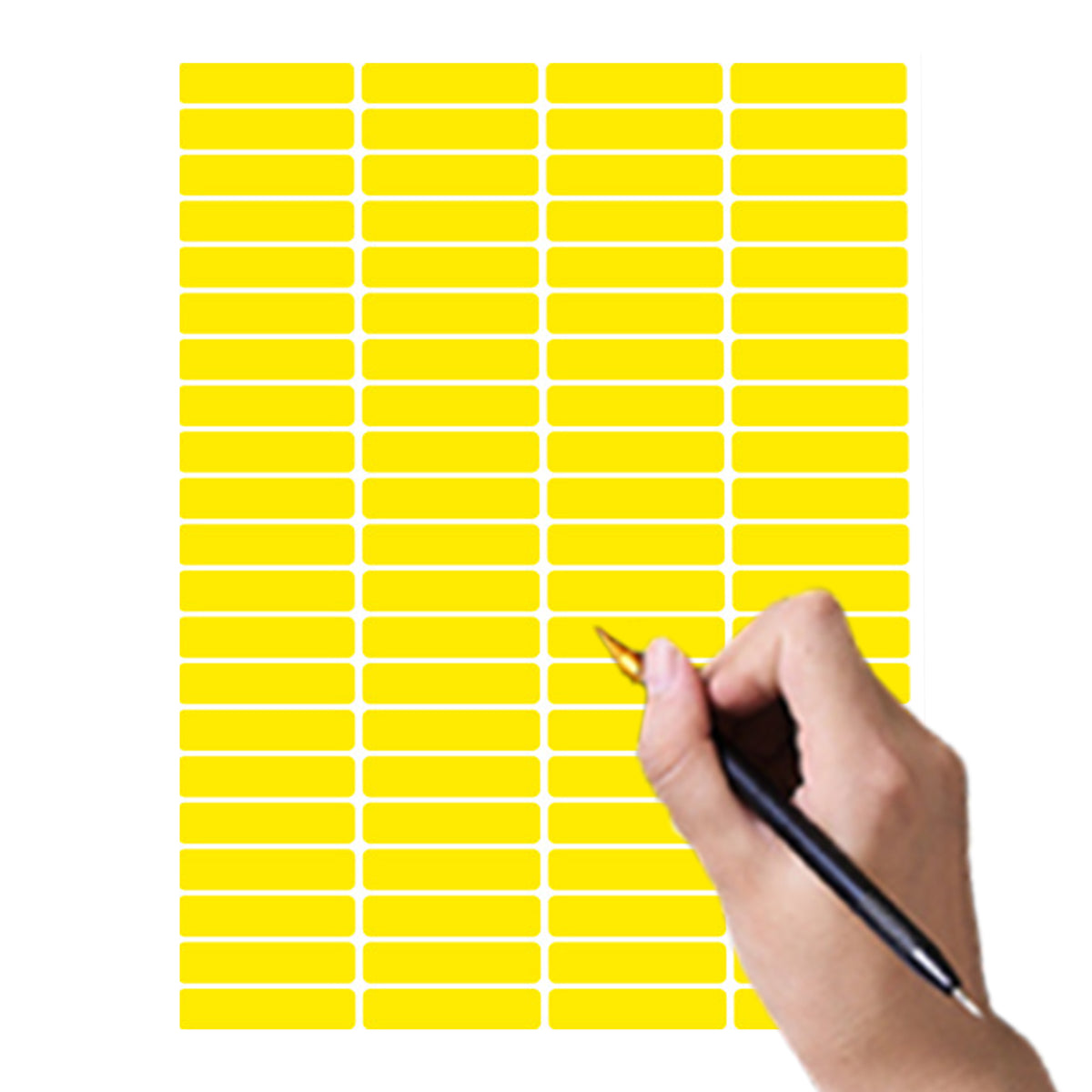 5Pcs Large Color Coding Labels 4.6x1.1cm Self Adhesive Stickers (Yellow)