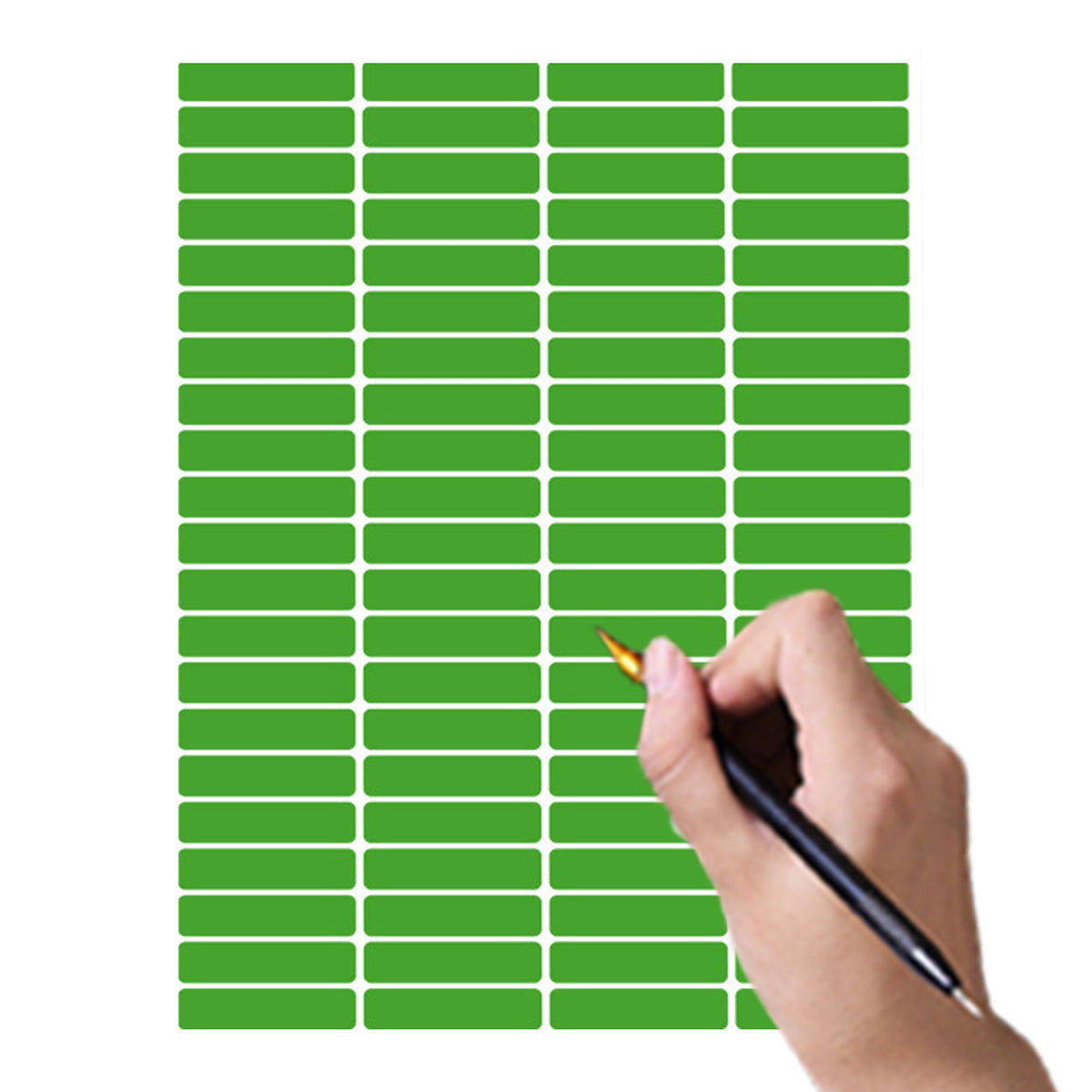 5Pcs Self Adhesive Color Stickers 4.6x1.1cm Colored Labels (Light Green)
