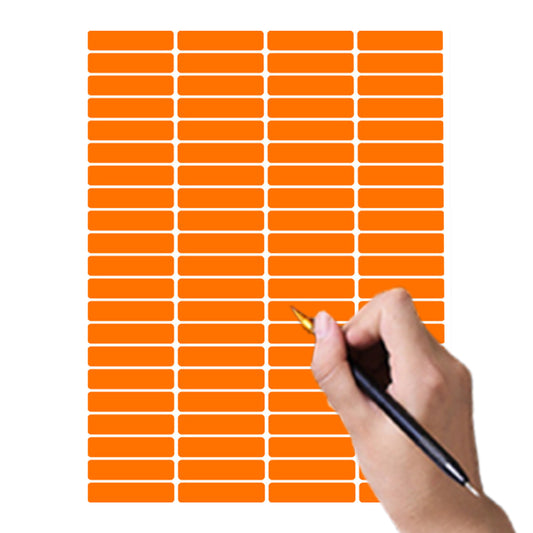 5 Stk. selbstklebende Farbaufkleber 4,6x1,1 cm farbige Etiketten (Orange)