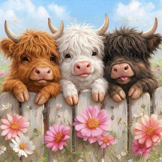 Highland Trio - Full 11CT Stamped Cross Stitch 40x40CM - Yishu