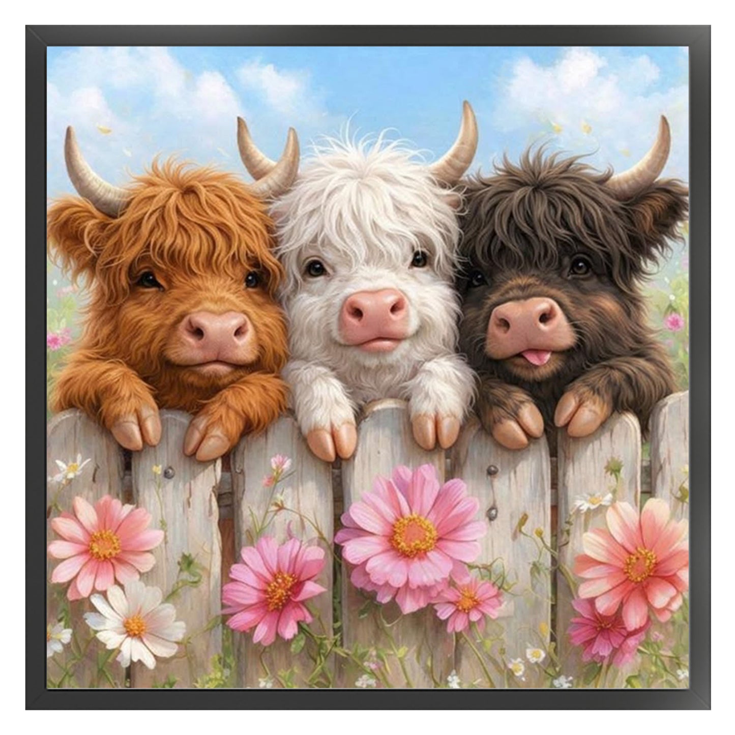 Highland Trio - Full 11CT Stamped Cross Stitch 40x40CM - Yishu