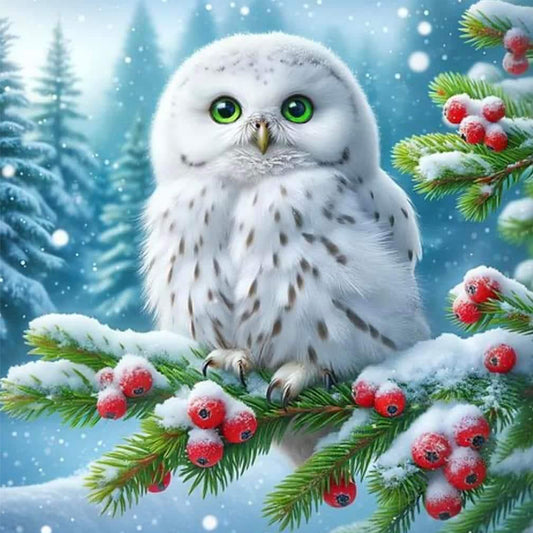 Snowy Owl - Full 11CT Stamped Cross Stitch 40x40CM - Yishu