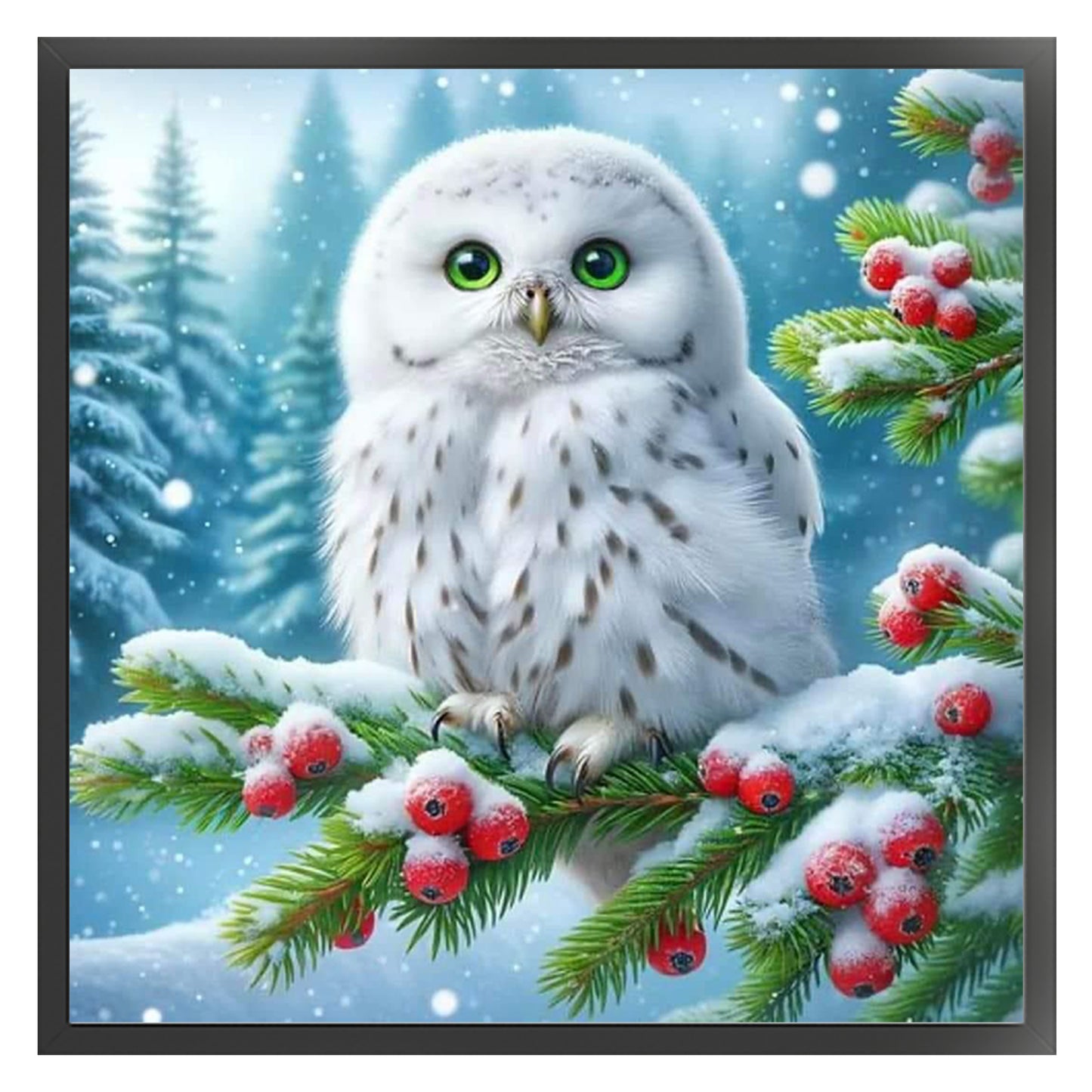 Snowy Owl - Full 11CT Stamped Cross Stitch 40x40CM - Yishu