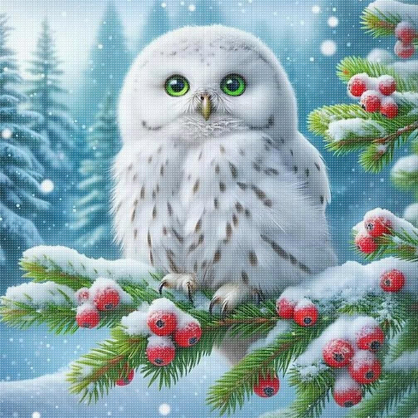 Snowy Owl - Full 11CT Stamped Cross Stitch 40x40CM - Yishu