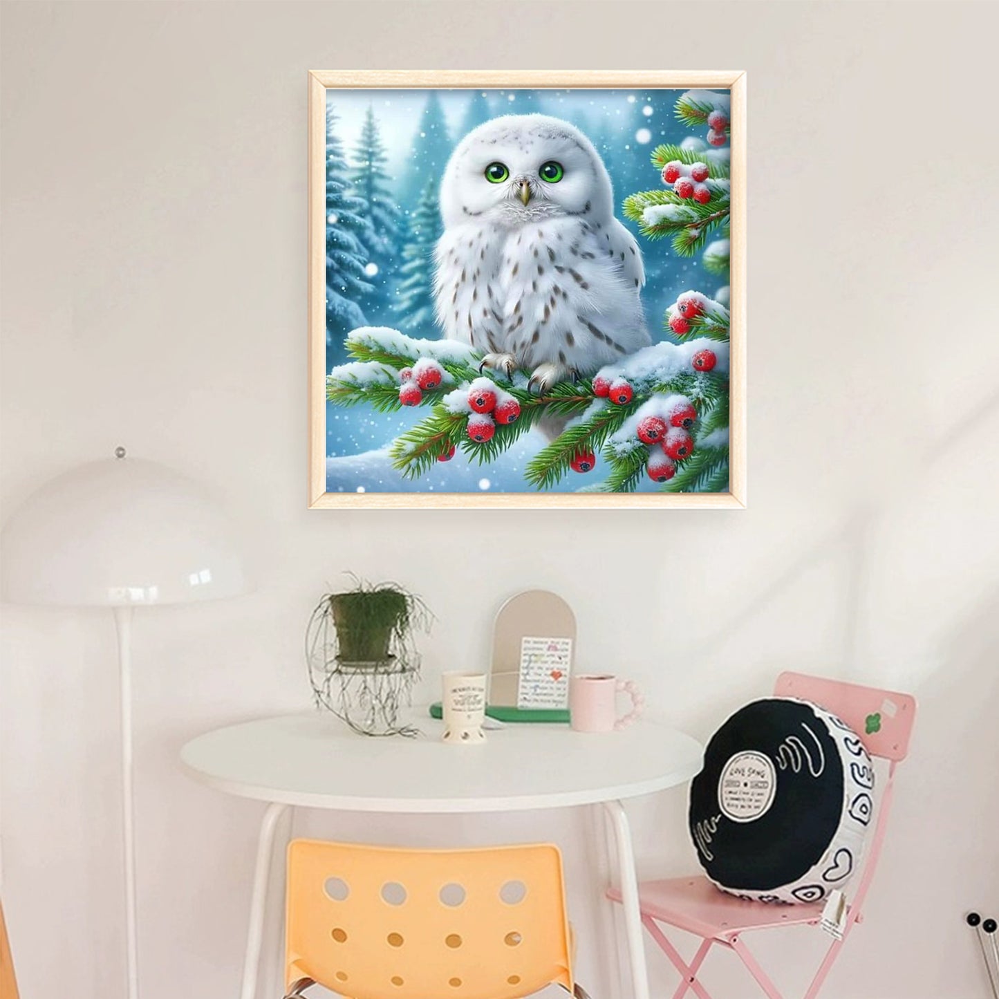 Snowy Owl - Full 11CT Stamped Cross Stitch 40x40CM - Yishu