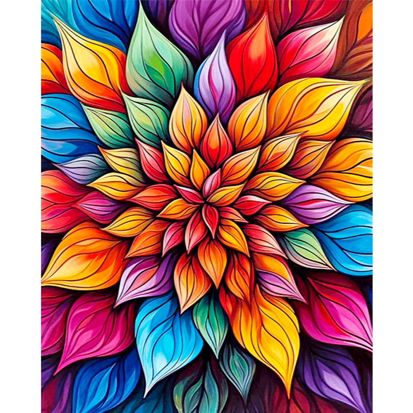 Color Mandala - Full 11CT Stamped Cross Stitch 40x50CM - Yishu
