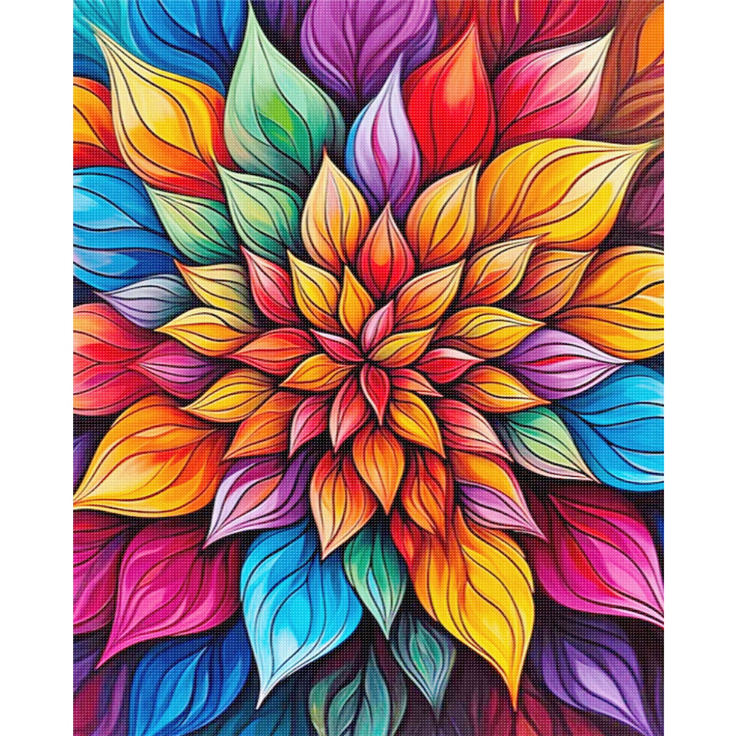 Color Mandala - Full 11CT Stamped Cross Stitch 40x50CM - Yishu