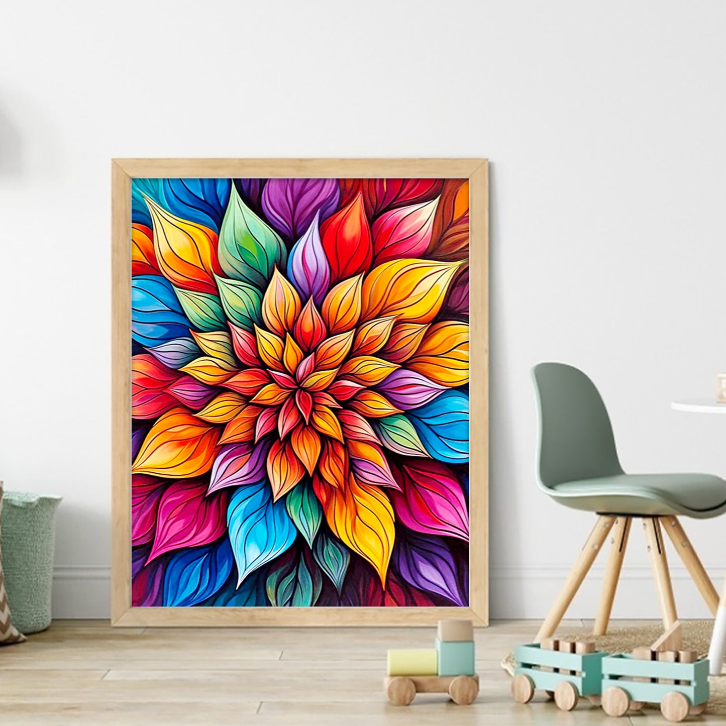 Color Mandala - Full 11CT Stamped Cross Stitch 40x50CM - Yishu