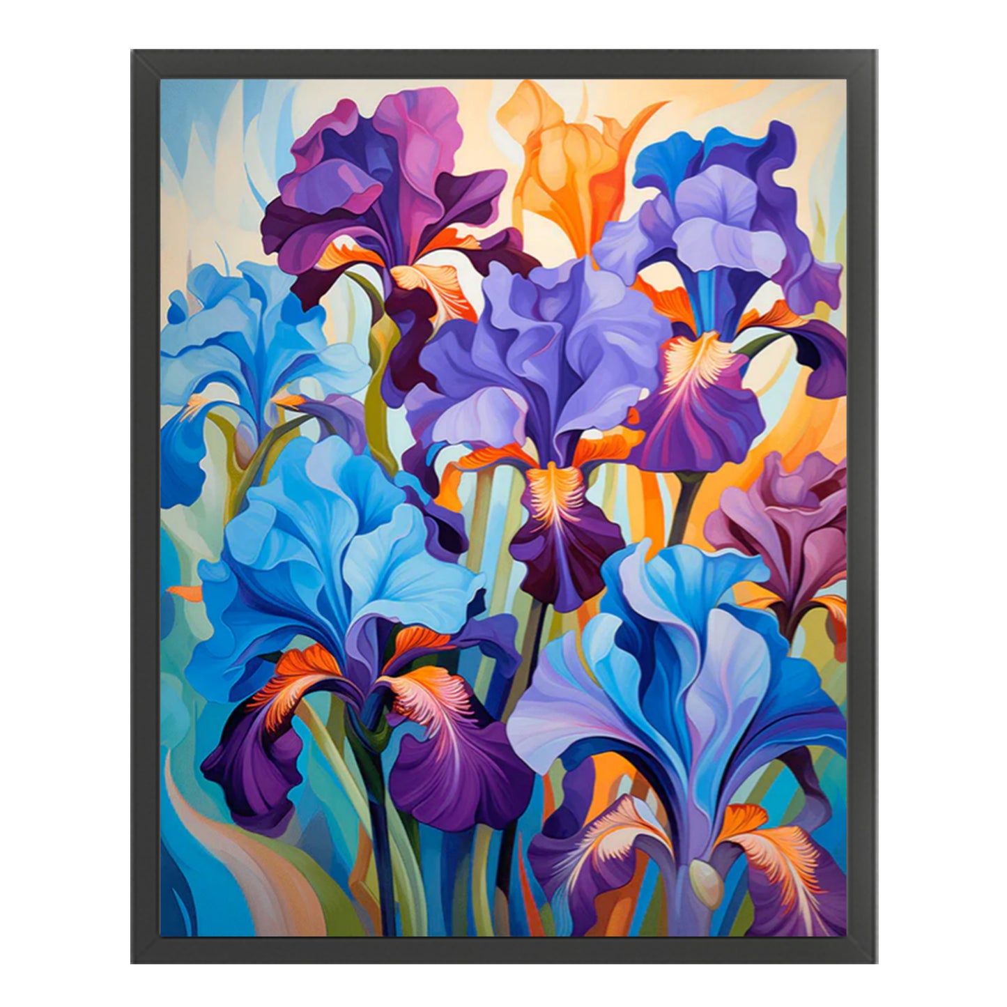 Vibrant Iris - Full 11CT Stamped Cross Stitch 40x50CM - Yishu