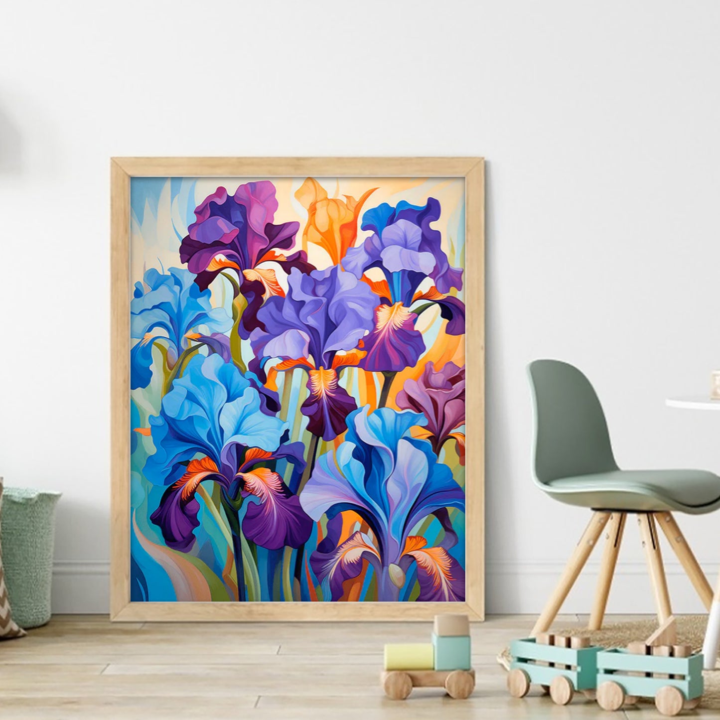 Vibrant Iris - Full 11CT Stamped Cross Stitch 40x50CM - Yishu