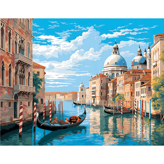 Venice Canal - Full 11CT Stamped Cross Stitch 50x40CM - Yishu