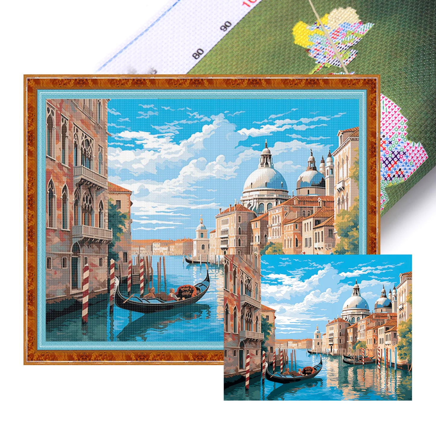 Venice Canal - Full 11CT Stamped Cross Stitch 50x40CM - Yishu