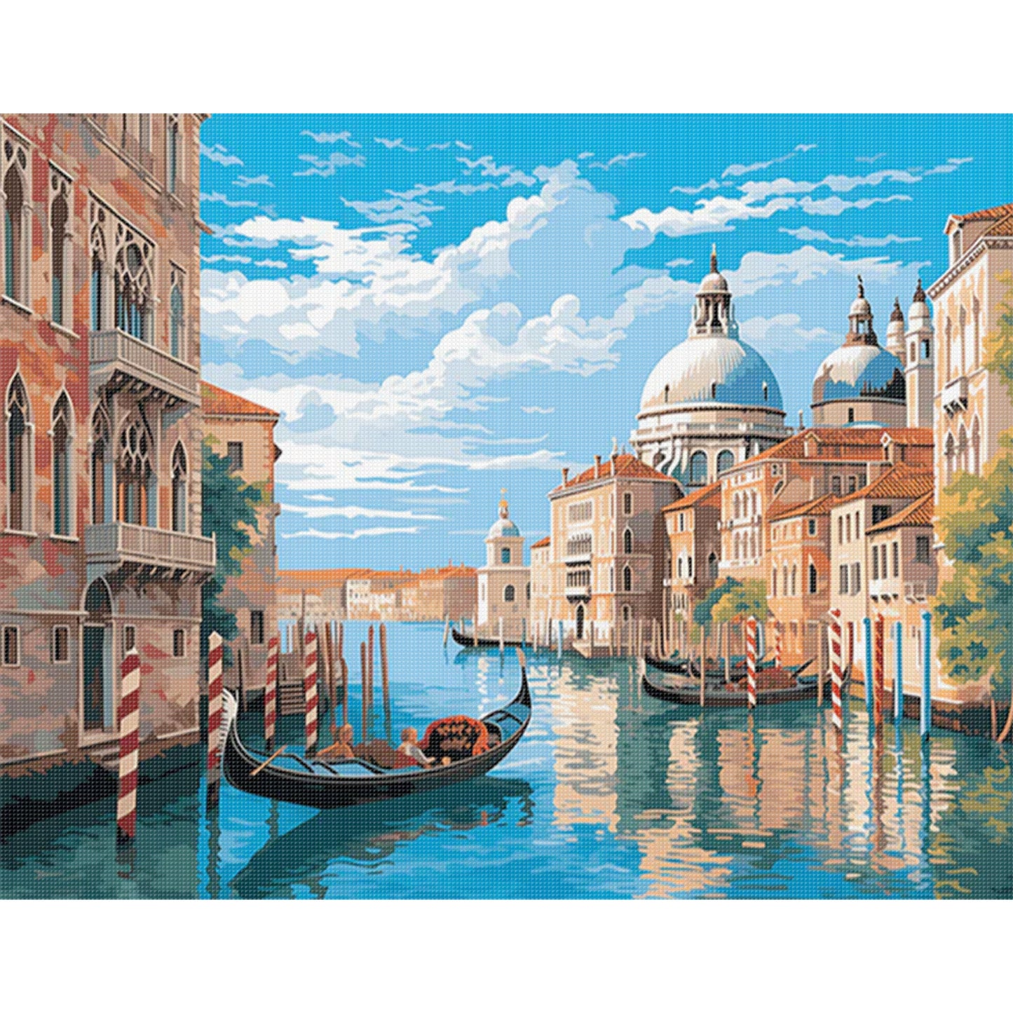 Venice Canal - Full 11CT Stamped Cross Stitch 50x40CM - Yishu