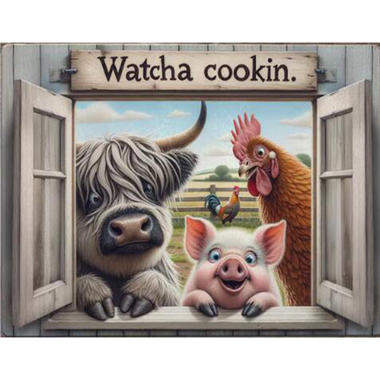 Farm Pals - Full 11CT Stamped Cross Stitch 50x40CM - Yishu