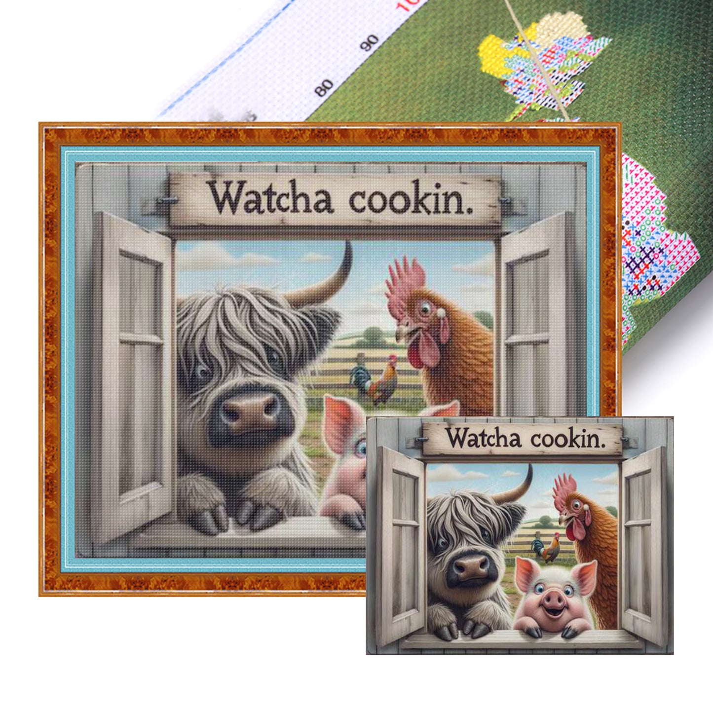 Farm Pals - Full 11CT Stamped Cross Stitch 50x40CM - Yishu
