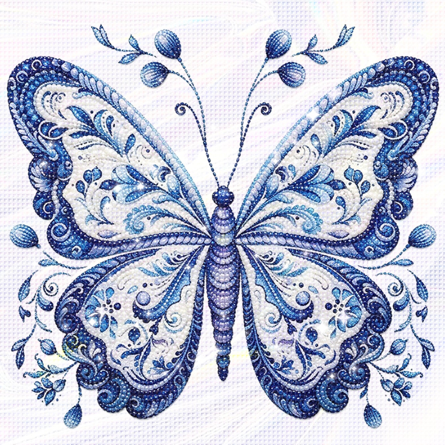 Butterfly - Partial 11CT Stamped Cross Stitch - Bead Embroidery 36x36CM/14.17x14.17in