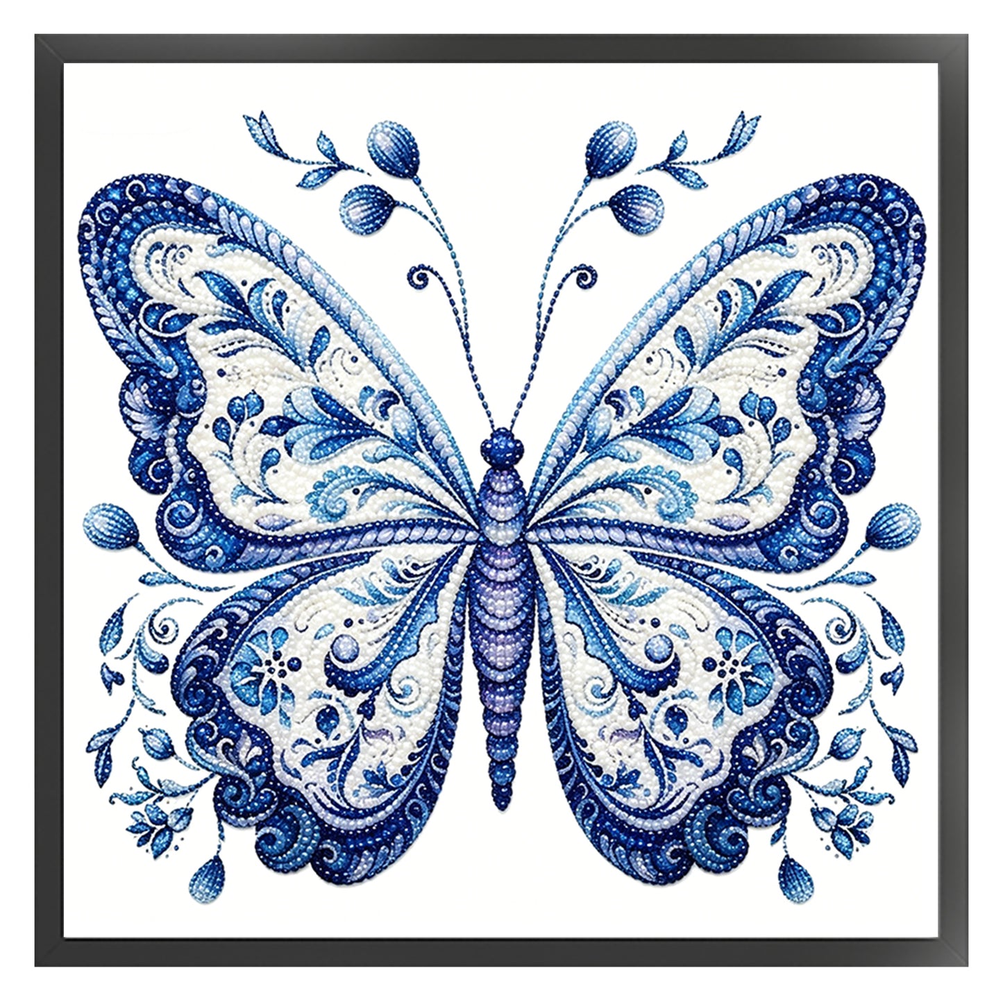 Butterfly - Partial 11CT Stamped Cross Stitch - Bead Embroidery 36x36CM/14.17x14.17in