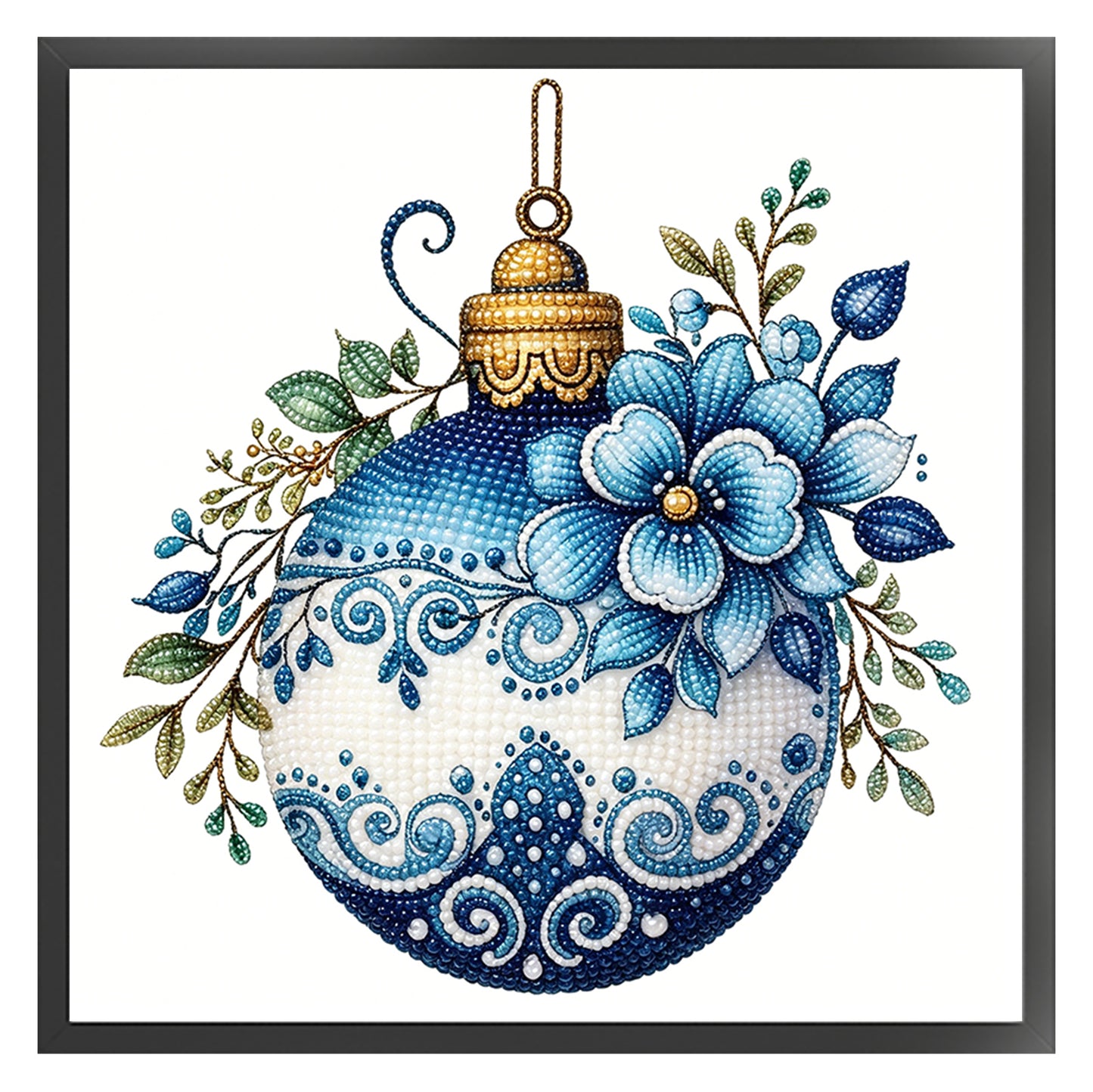 Christmas Bauble - Partial 11CT Stamped Cross Stitch - Bead Embroidery 36x36CM/14.17x14.17in