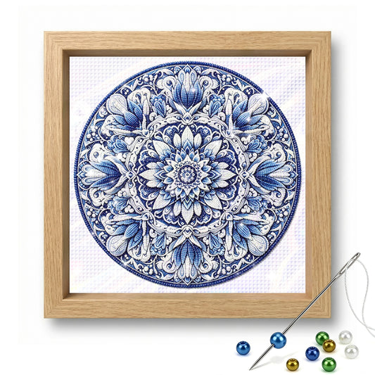 Mandala - Partial 11CT Stamped Cross Stitch - Bead Embroidery 36x36CM/14.17x14.17in