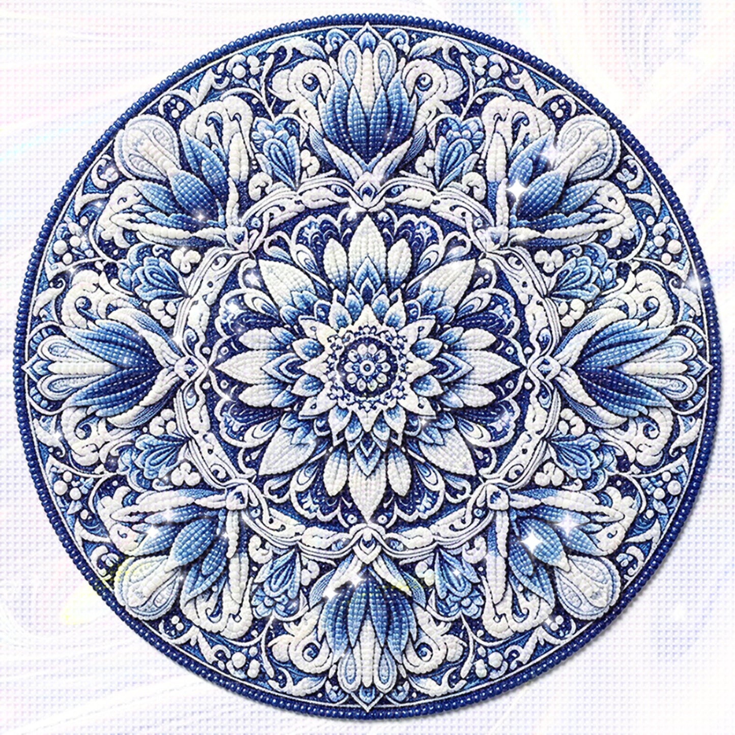 Mandala - Partial 11CT Stamped Cross Stitch - Bead Embroidery 36x36CM/14.17x14.17in