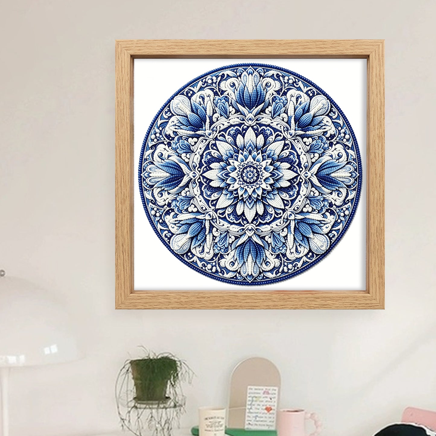 Mandala - Partial 11CT Stamped Cross Stitch - Bead Embroidery 36x36CM/14.17x14.17in