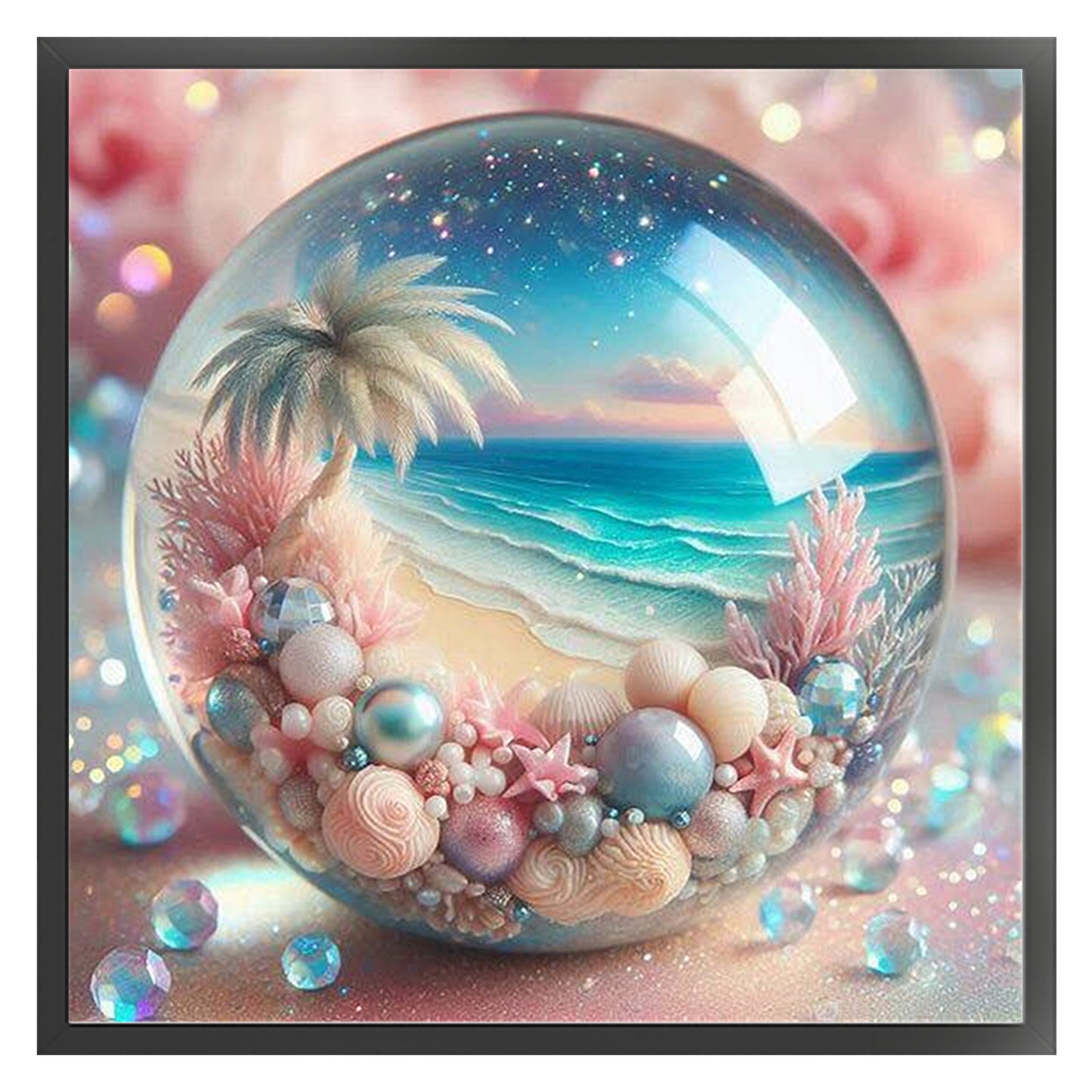 Crystal Ball Beach - Full 11CT Counted Cross Stitch 45x45CM - Huacan