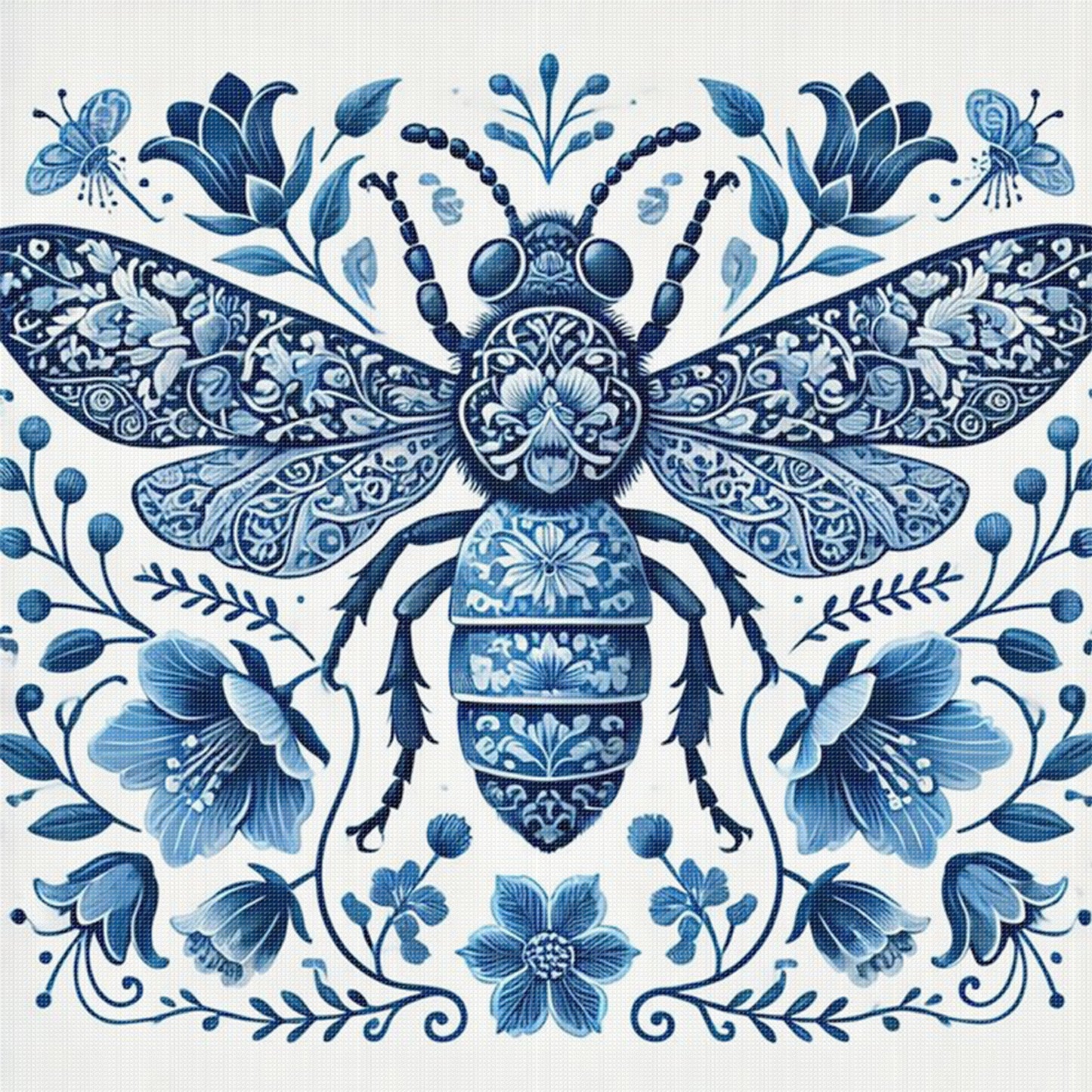 Porcelain Beetle - Full 11CT Stamped Cross Stitch 40x40CM - Huacan